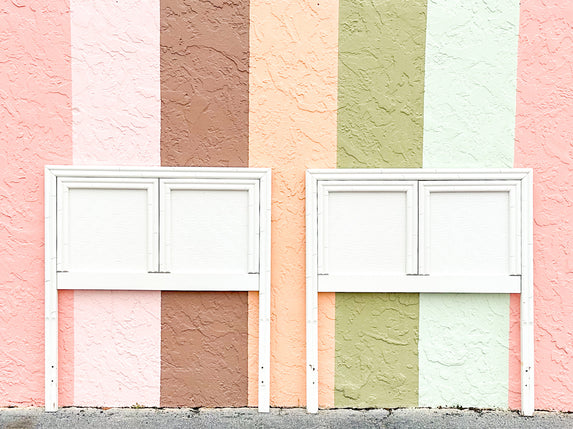 Pair of Rattan Twin Headboards