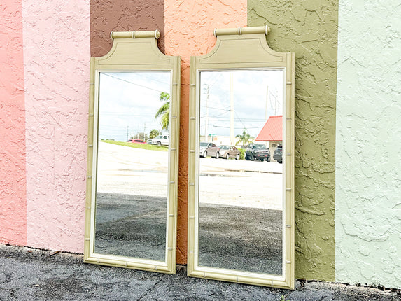 Pair of Henry Link Faux Bamboo Mirrors