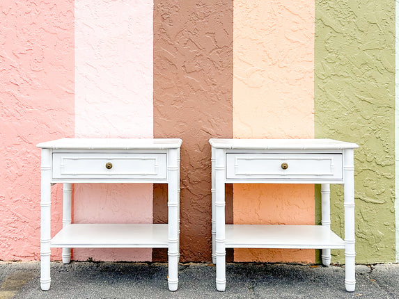 Pair of Faux Bamboo Nightstands