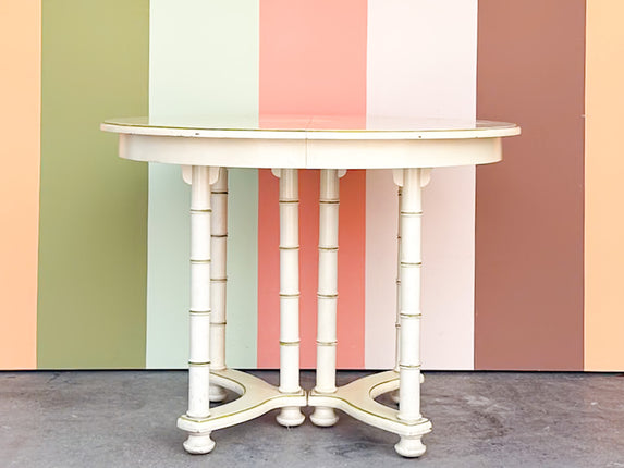 Drexel Faux Bamboo Dining Table with Two Leaves