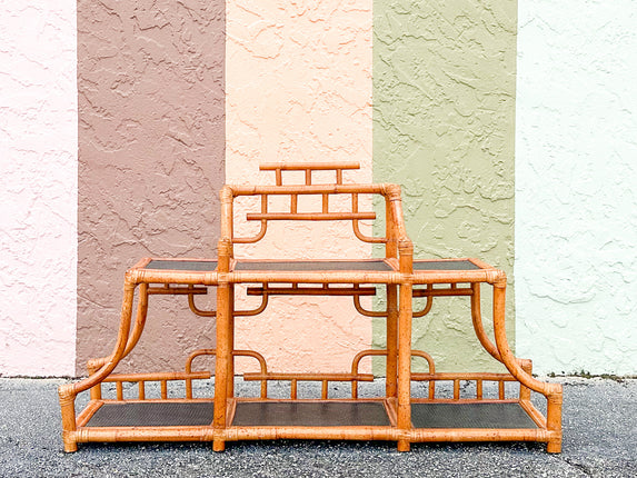 Rattan Pagoda Wall Shelf