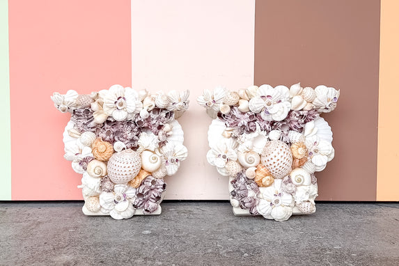 Pair of Large Shell Chic Wall Shelves