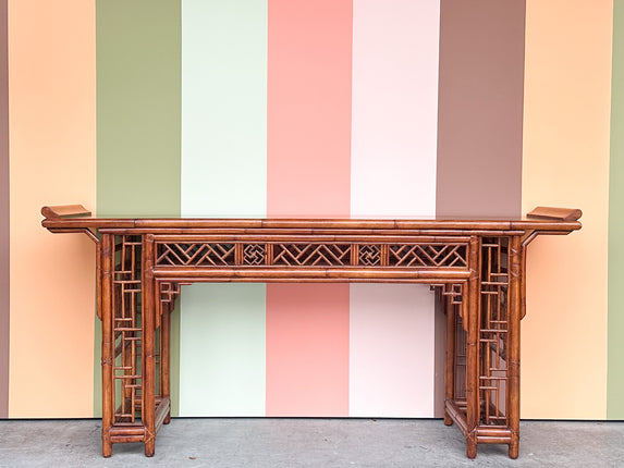 West Indies Style Rattan Console