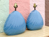 Pair of Cornflower Blue Shell Lamps