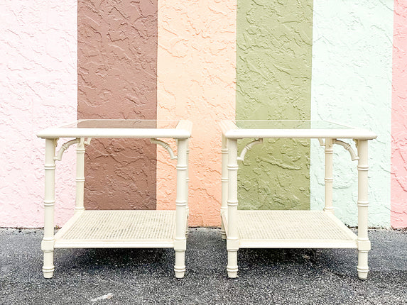 Pair of Faux Bamboo Side Tables
