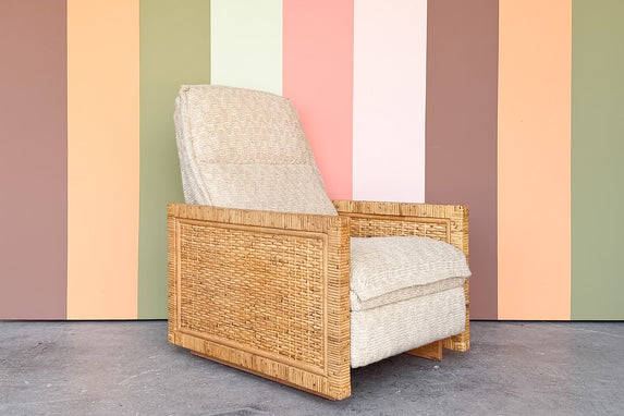 Coastal Chic Rattan Wrapped Reclining Lounge Chair