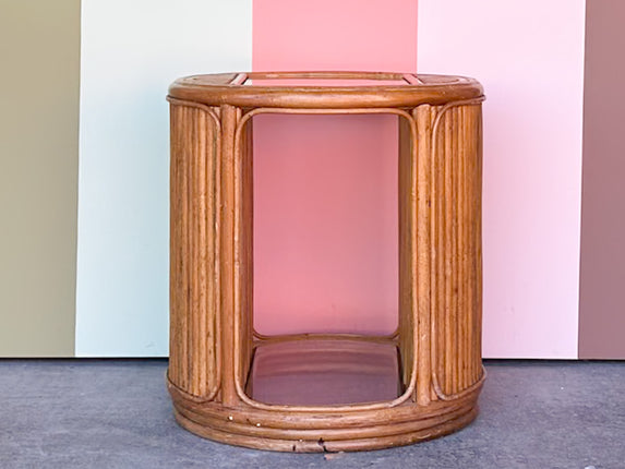 Old Florida Rattan Side Table