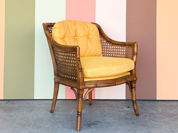 Faux Bamboo and Cane Armchair