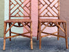 Pair of Tortoiseshell Rattan Chippendale Chairs