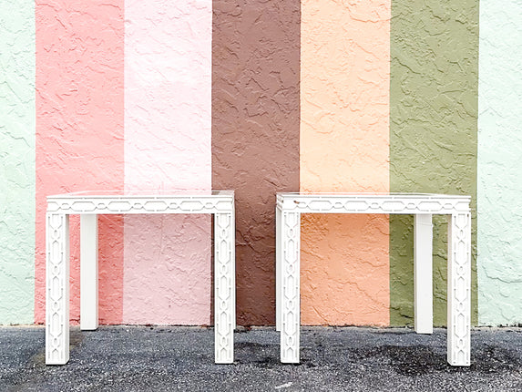 Pair of Fab Fretwork Side Tables