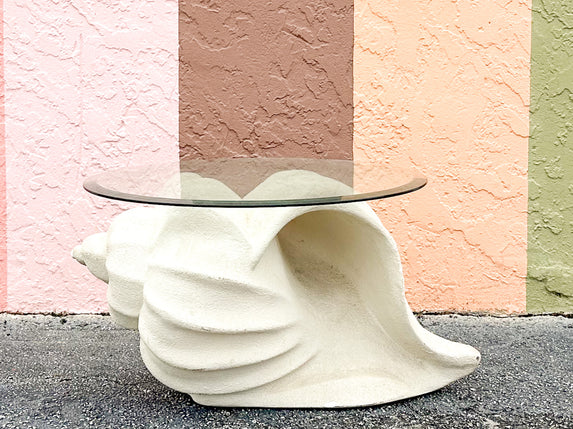 Plaster Conch Shell Coffee Table