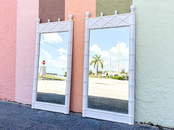 Pair of Palm Beach Style Faux Bamboo Mirrors