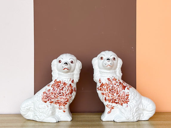 Italian Floral Staffordshire Dogs