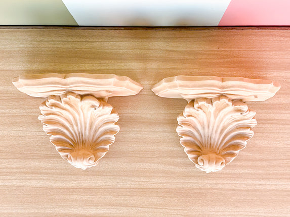 Pair of Plaster Wall Shelves
