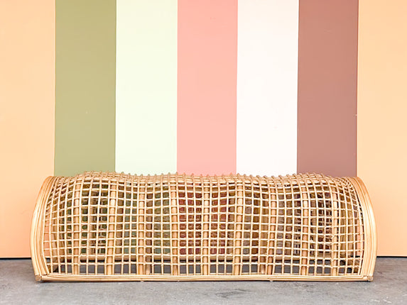 Sculptural Rattan Alligator Bench