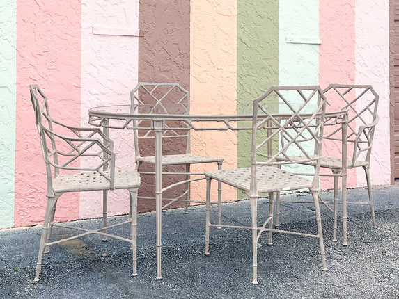 Brown Jordan Calcutta Faux Bamboo Outdoor Dining Set