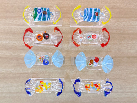 Set of Eight Murano Glass Candy Napkin Rings