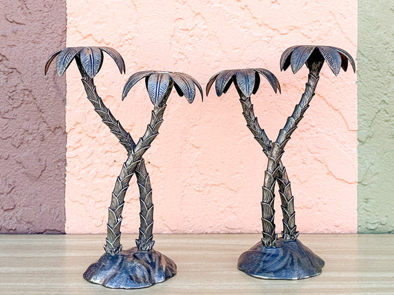 Pair of Palm Tree Candlesticks