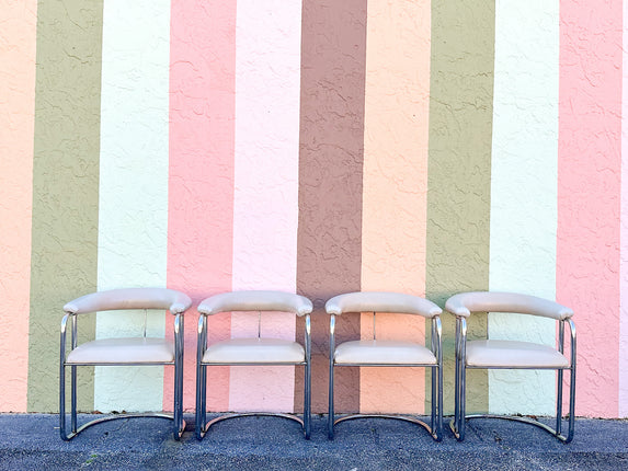 Set of Four MCM Cantilever Chairs