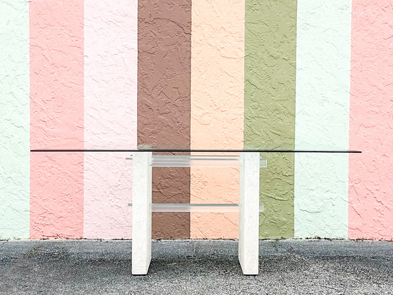 Lucite and Stone Dining Table