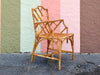 Italian Chippendale Rattan Arm Chair