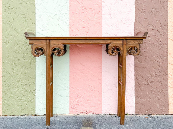 Asian Inspired Wood Alter Table