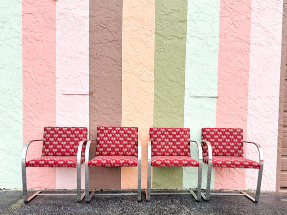 Set of Four Chic Chrome Dining Chairs