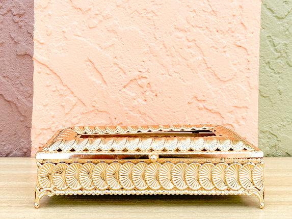 Brass Shellegance Tissue Box