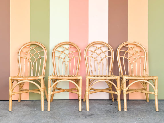 Set of Four Rattan Dining Chairs