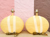 Pair of Ceramic Yellow Basket Lamps