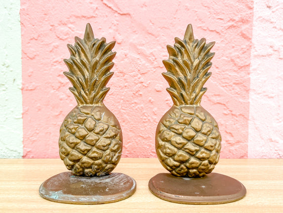 Brass Pineapple Bookends