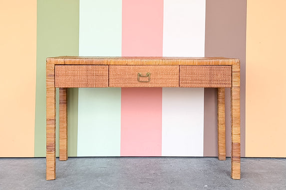 Coastal Chic Woven Rattan Desk