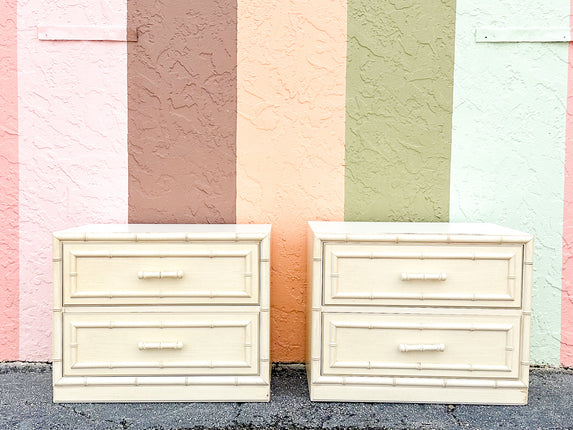 Pair of Faux Bamboo Nightstands