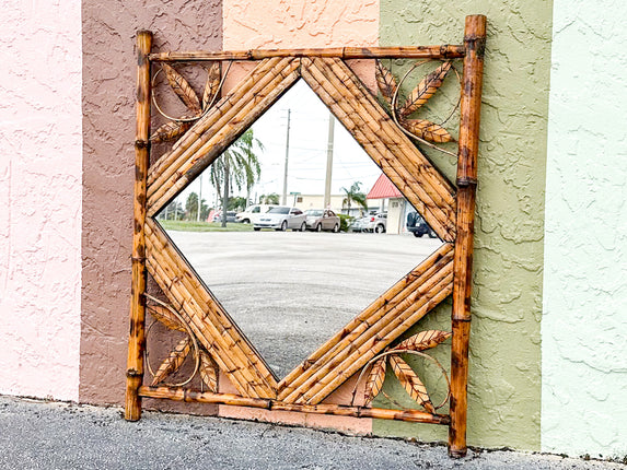 Square Bamboo Leaf Mirror