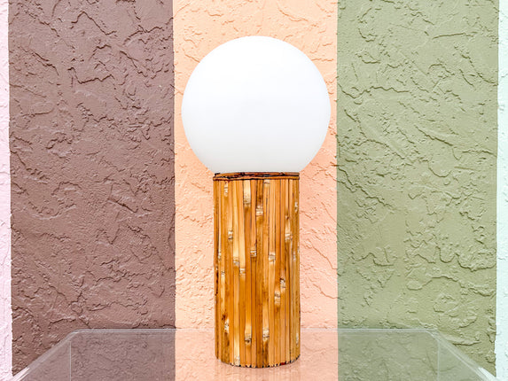 Rattan Globe Lamp