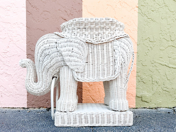 Wicker Elephant Garden Seat