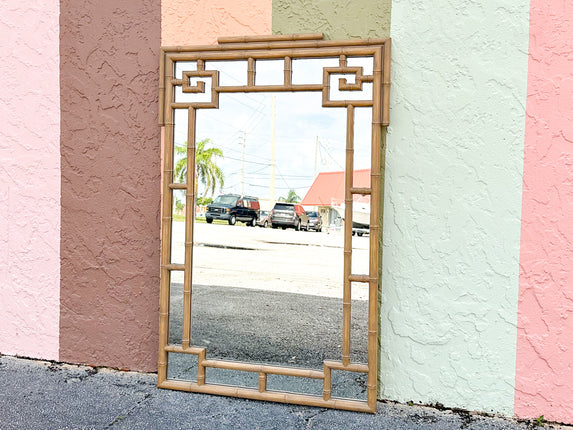 Greek Key Faux Bamboo Mirror
