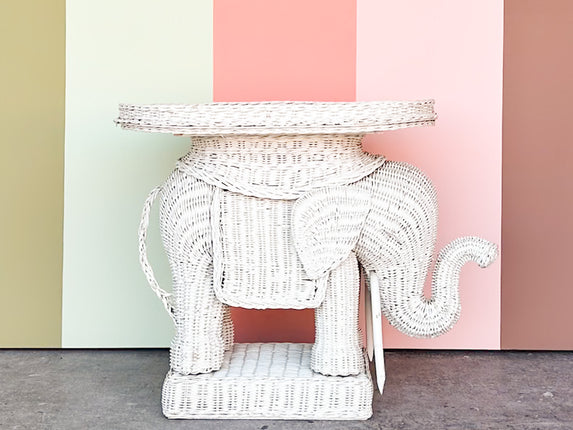 Wicker Elephant Garden Seat