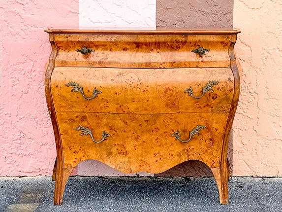 Italian Bombay Burl Wood Chest