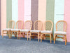 Set of Six Cute Coastal Rattan Dining Chairs