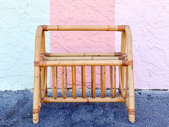 Cute Rattan Magazine Rack