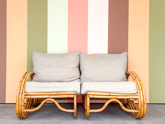 Frankl Style Rattan Pretzel Loveseat