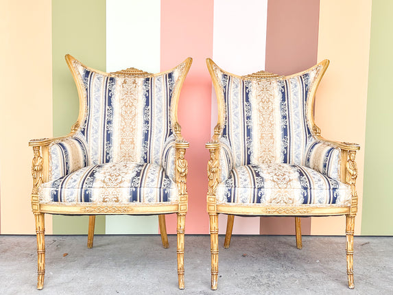 Pair of Chinoiserie Chic Pagoda Chairs
