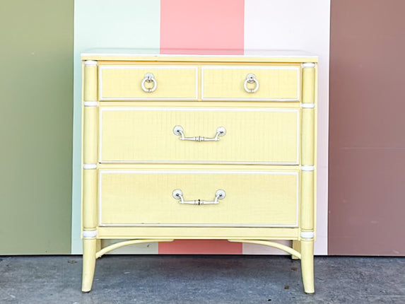 Thomasville Oversized Faux Bamboo Nightstand