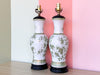 Pair of Green Floral Lamps