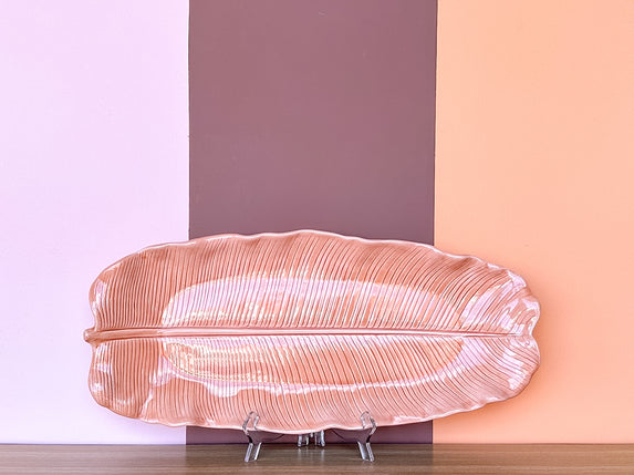 Metlox Peach Palm Leaf Platter