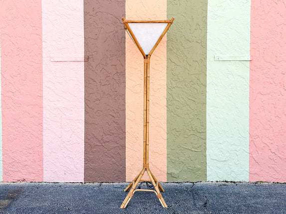 Old Florida Rattan Floor Lamp