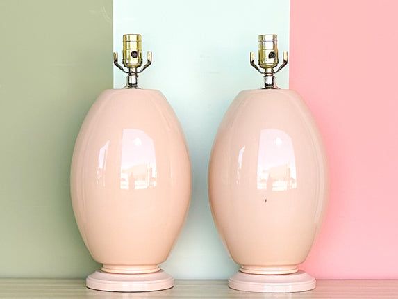Pair of Blush Easter Egg Lamps