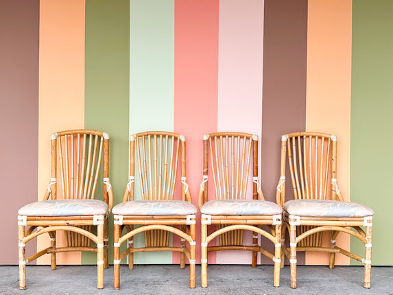 Set of Four Rattan Dining Chairs