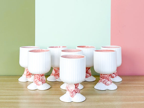 Set of Ten Fitz and Floyd Oceana Goblets